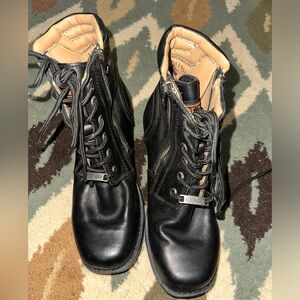 Harley-Davidson Black Leather Combat Boots